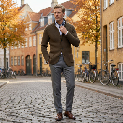 RENNAL Stand Collar Cardigan