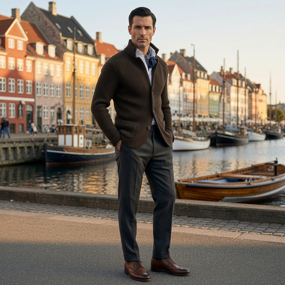 RENNAL Stand Collar Cardigan