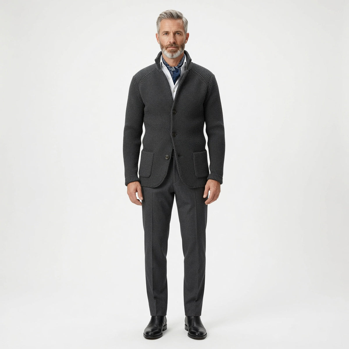 RENNAL Stand Collar Cardigan