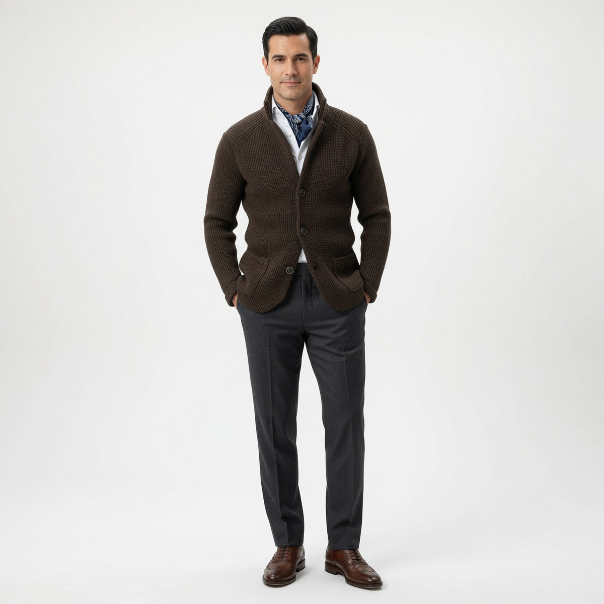 RENNAL Stand Collar Cardigan