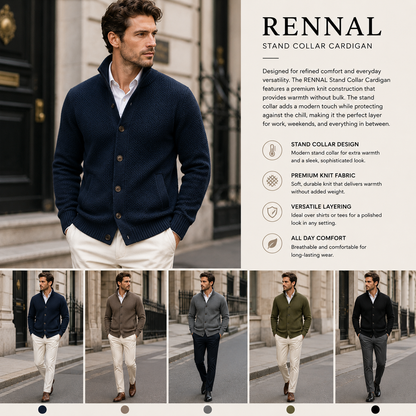 RENNAL Stand Collar Cardigan