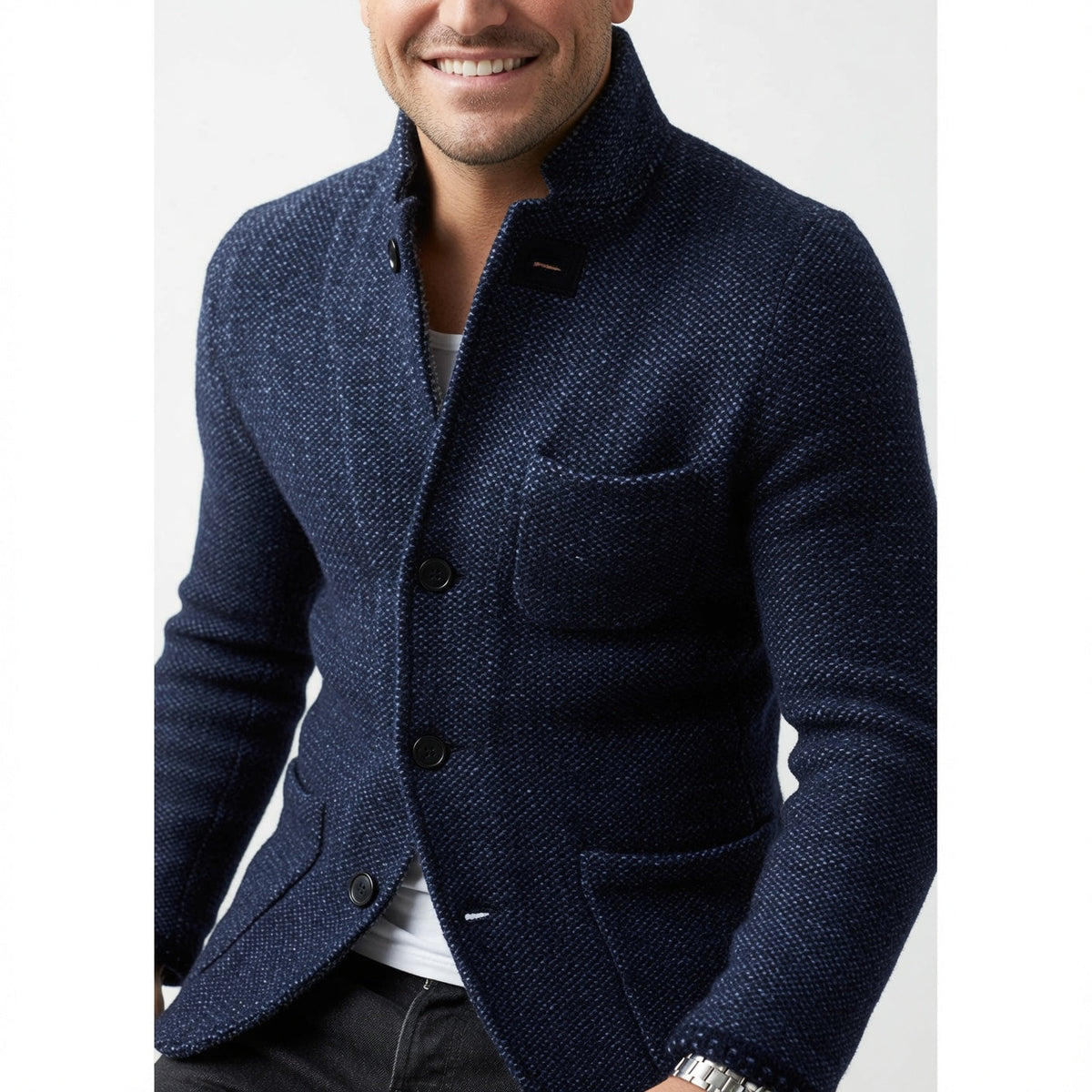 RILEY Single-Breaster Woolen Cardigan