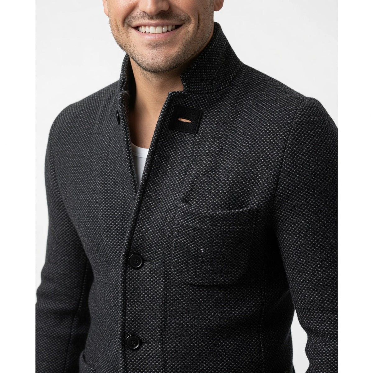 RILEY Single-Breaster Woolen Cardigan