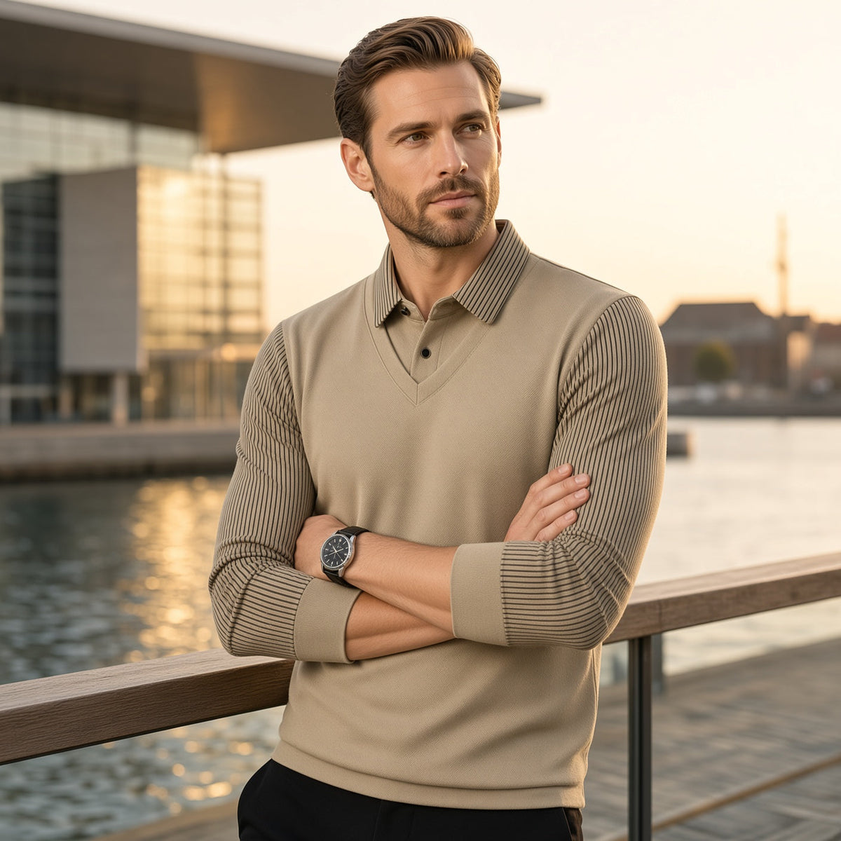 ROLAND Striped Dual Style Sweatshirt