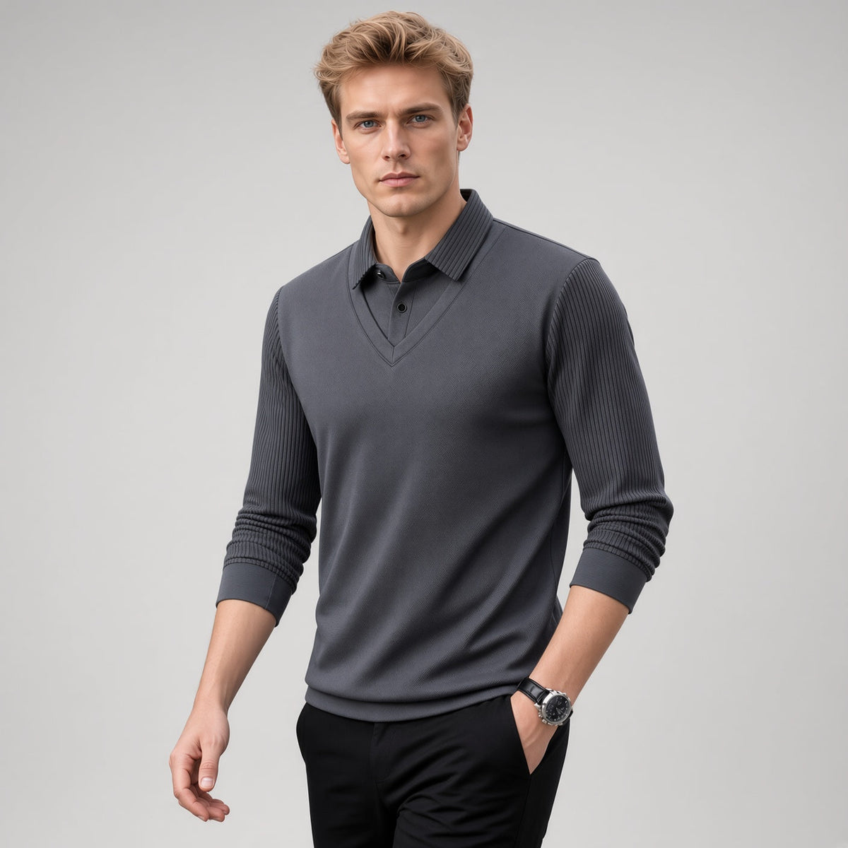 ROLAND Striped Dual Style Sweatshirt