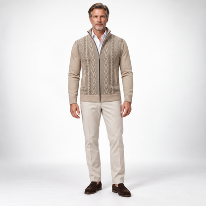 RONAL Cashmere Knitted Zipper Sweater