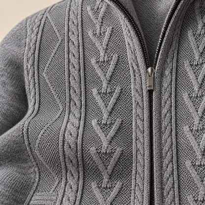 RONAL Cashmere Knitted Zipper Sweater