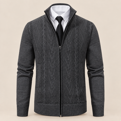 RONAL Cashmere Knitted Zipper Sweater