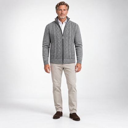RONAL Cashmere Knitted Zipper Sweater