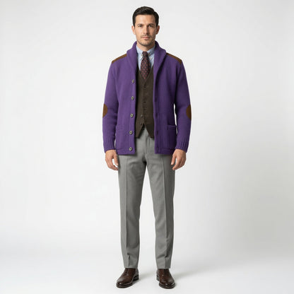 RUDRIK Shawl Collar Suede Cardigan