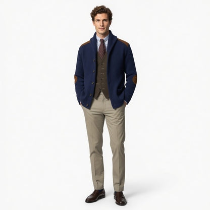 RUDRIK Shawl Collar Suede Cardigan