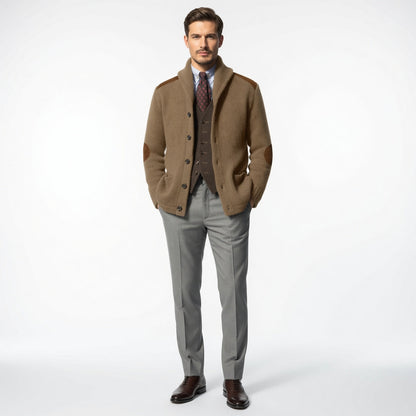 RUDRIK Shawl Collar Suede Cardigan