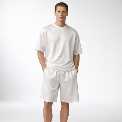 SETA Luxury Silky Top & Shorts 2-Piece Set