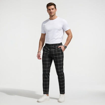 TOTA Men Slim-fit Plaid Trousers