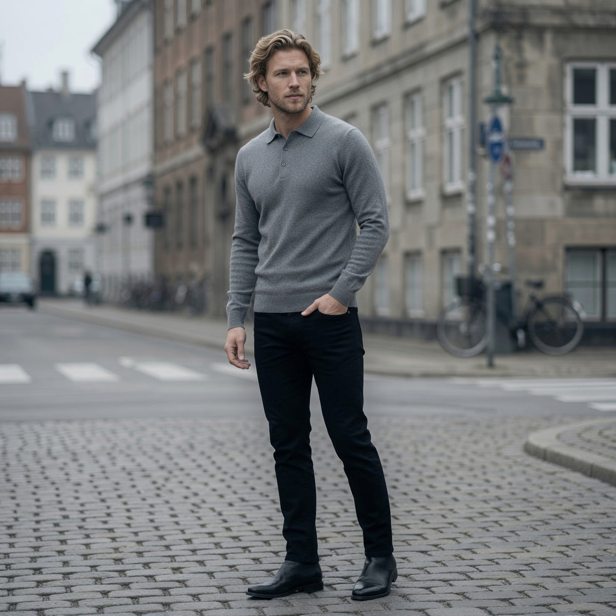 TREY Cashmere Polo Sweater