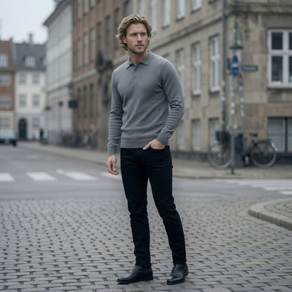 TREY Cashmere Polo Sweater
