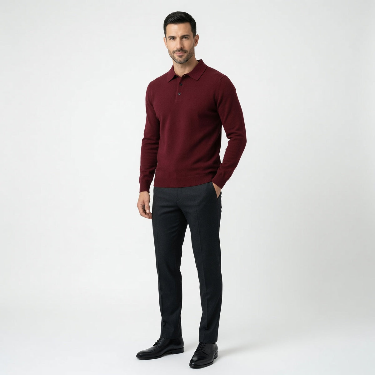 TREY Cashmere Polo Sweater