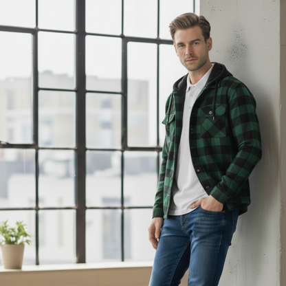 Arvento Cozy Hooded Flannel Shirt