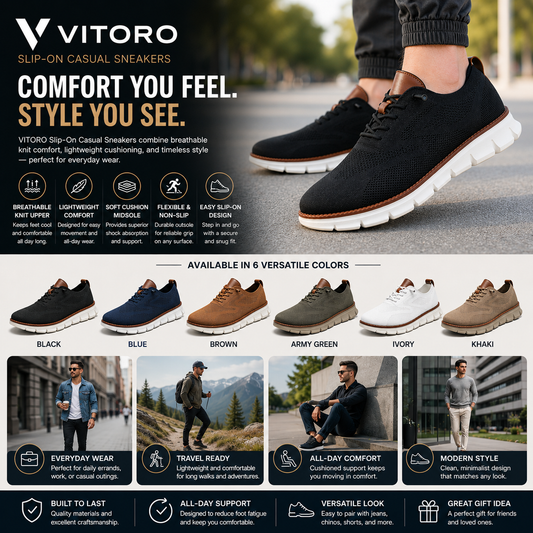VITORO Slip-On Casual Sneakers