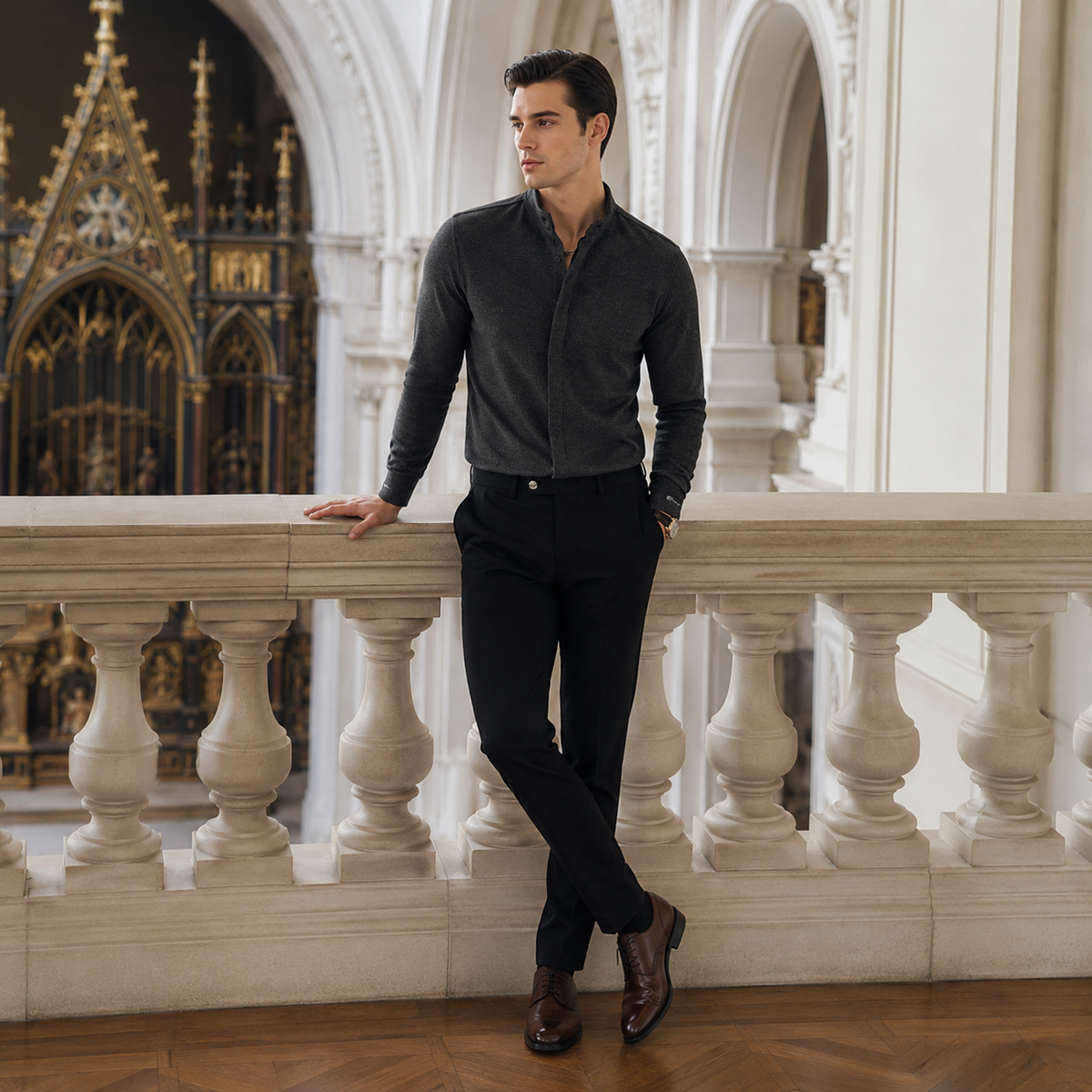 WINDHAM Premium Mandarin Collar Shirt