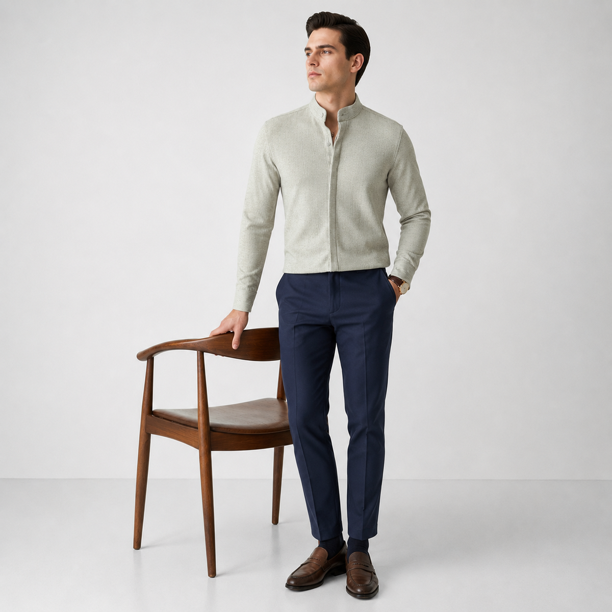 WINDHAM Premium Mandarin Collar Shirt