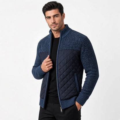 ZACH Quilted Retro Zipper Sweater