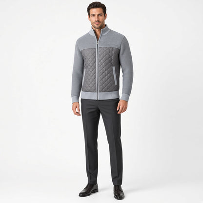 ZACH Quilted Retro Zipper Sweater