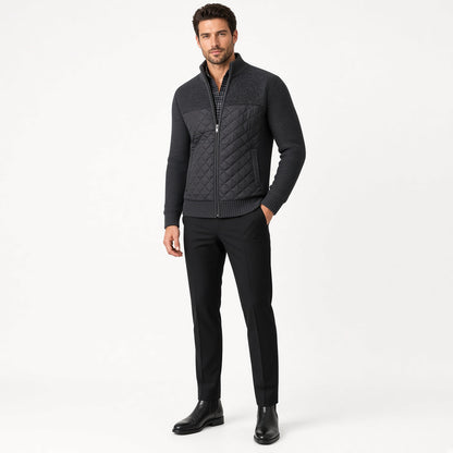 ZACH Quilted Retro Zipper Sweater