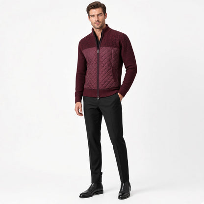 ZACH Quilted Retro Zipper Sweater
