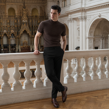 ZENO Premium Textured Mock Neck T-Shirt
