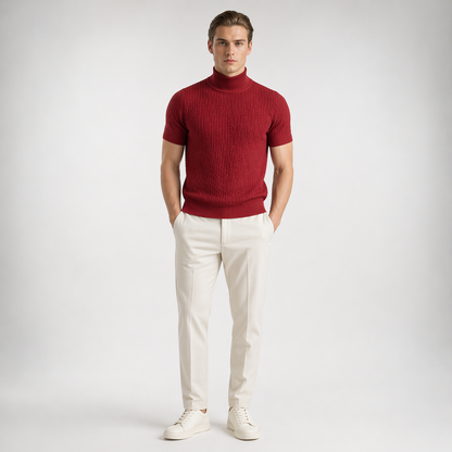 ZENO Premium Textured Mock Neck T-Shirt