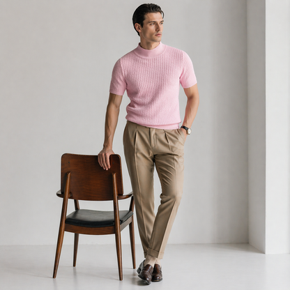 ZENO Premium Textured Mock Neck T-Shirt