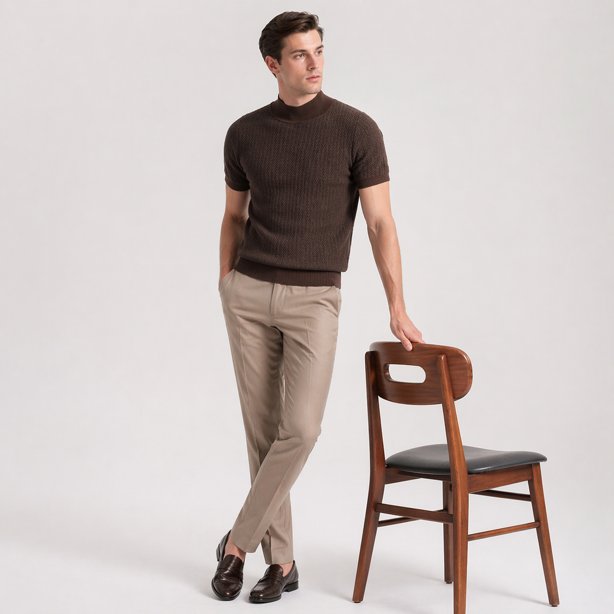 ZENO Premium Textured Mock Neck T-Shirt