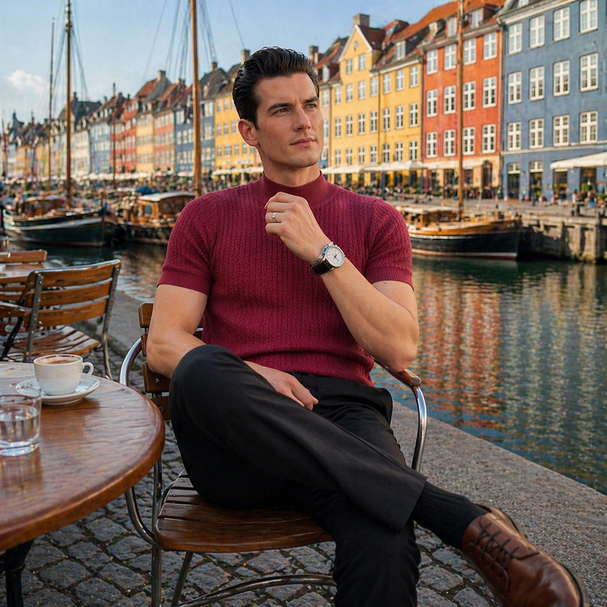 ZENO Premium Textured Mock Neck T-Shirt