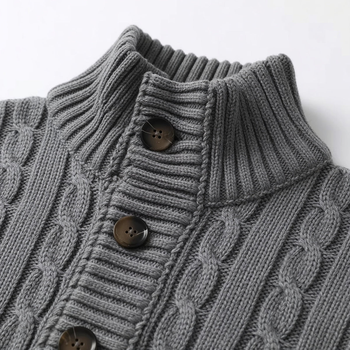 LARSEN Stand Collar Cardigan