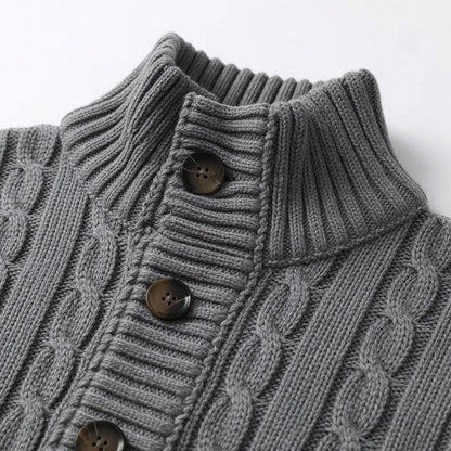 LARSEN Stand Collar Cardigan
