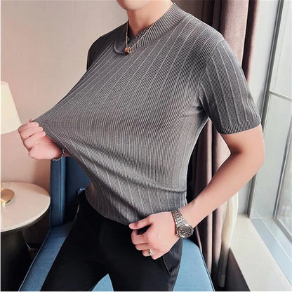 Baldwin Ribbed Mock Neck Tee