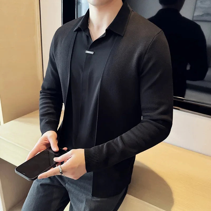 Ashmere Cardigan Layered Premium Polo Shirt