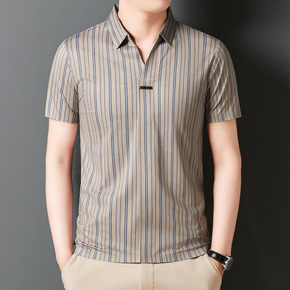 ADRIANO Breathable Silk Striped Shirt