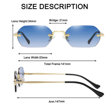 TESORO Polygon Rimless Sunglasses