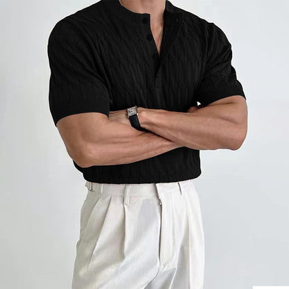 FINNIX Cable-Knit Henley Polo