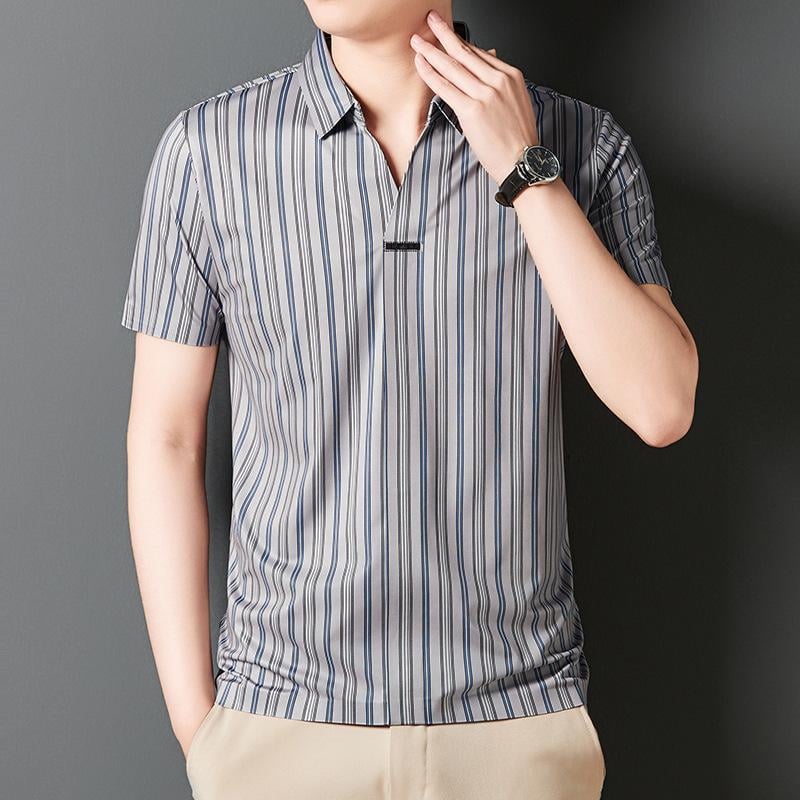 ADRIANO Breathable Silk Striped Shirt