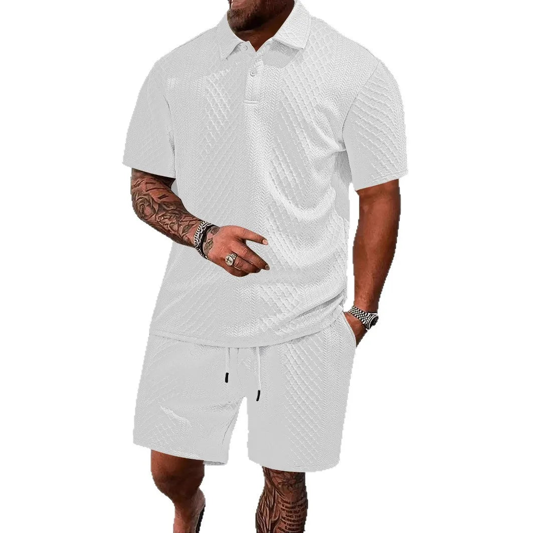 CAPRI Knit Polo & Drawstring Shorts Set