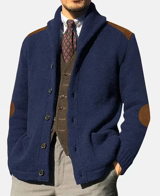 RUDRIK Shawl Collar Suede Cardigan