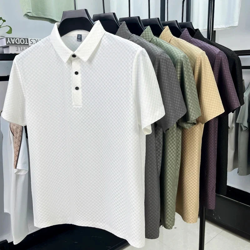 CHEZZ Waffle Textured Silky Cool Polo