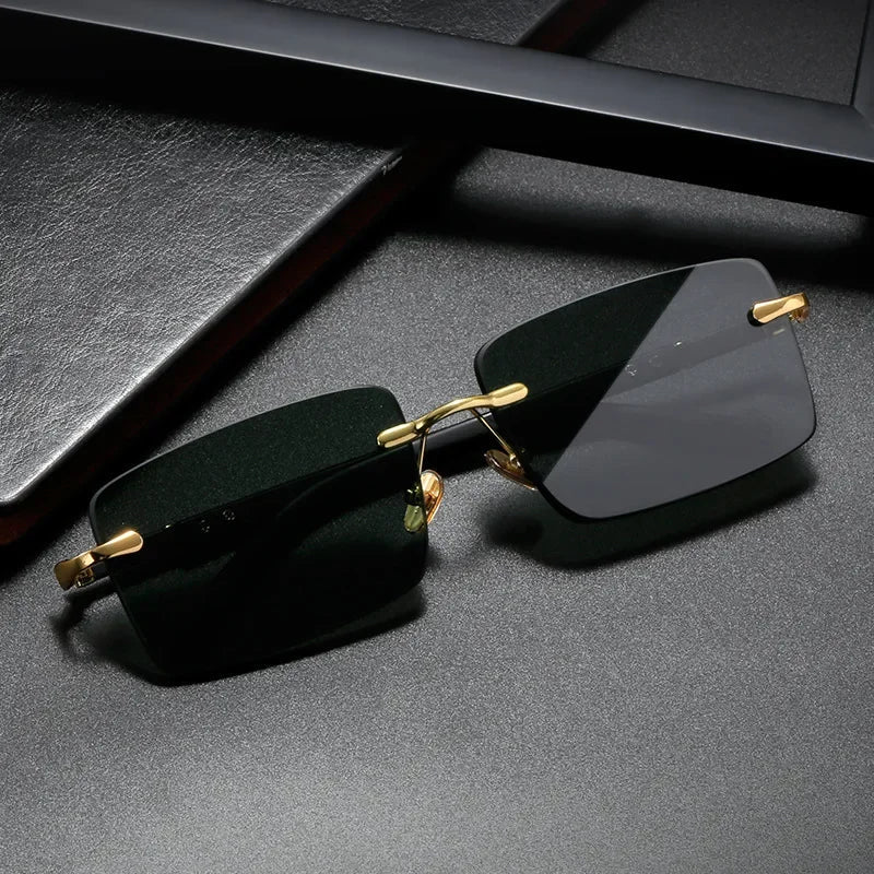 AURA Rimless Rectangle Tinted Shades