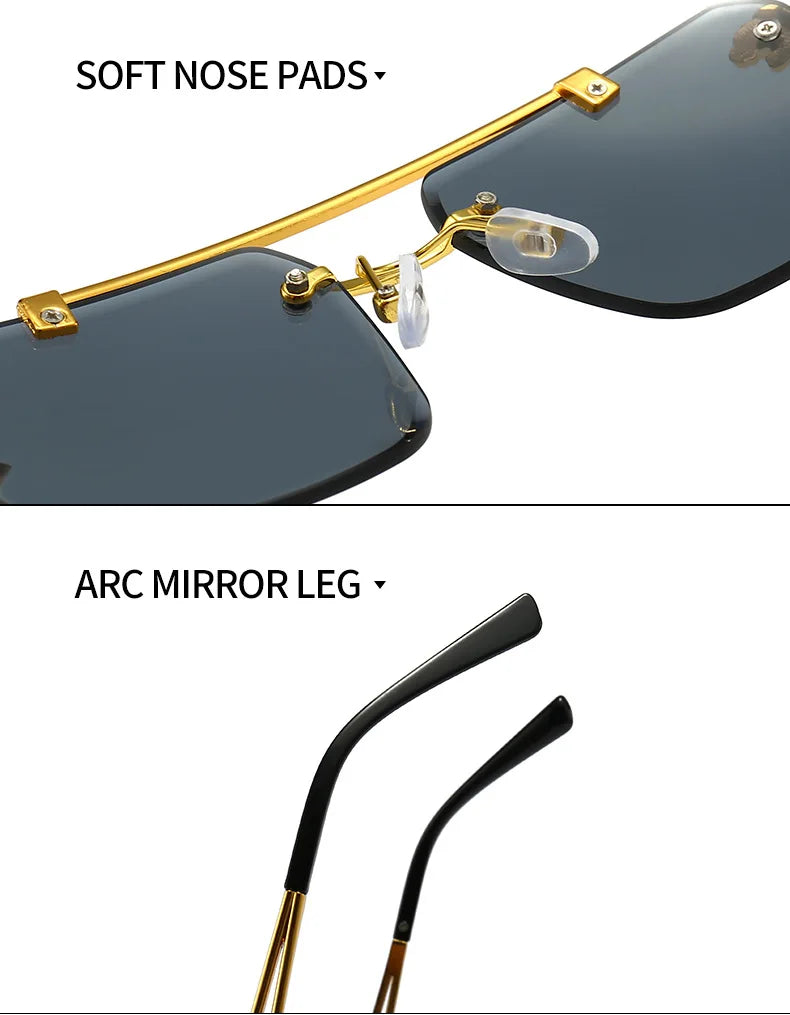 PANTHERA Rimless Retro Sunglasses