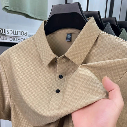 CHEZZ Waffle Textured Silky Cool Polo