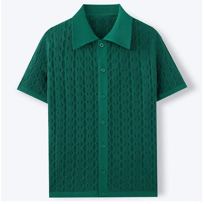 DUXE Button-Up Knit Polo