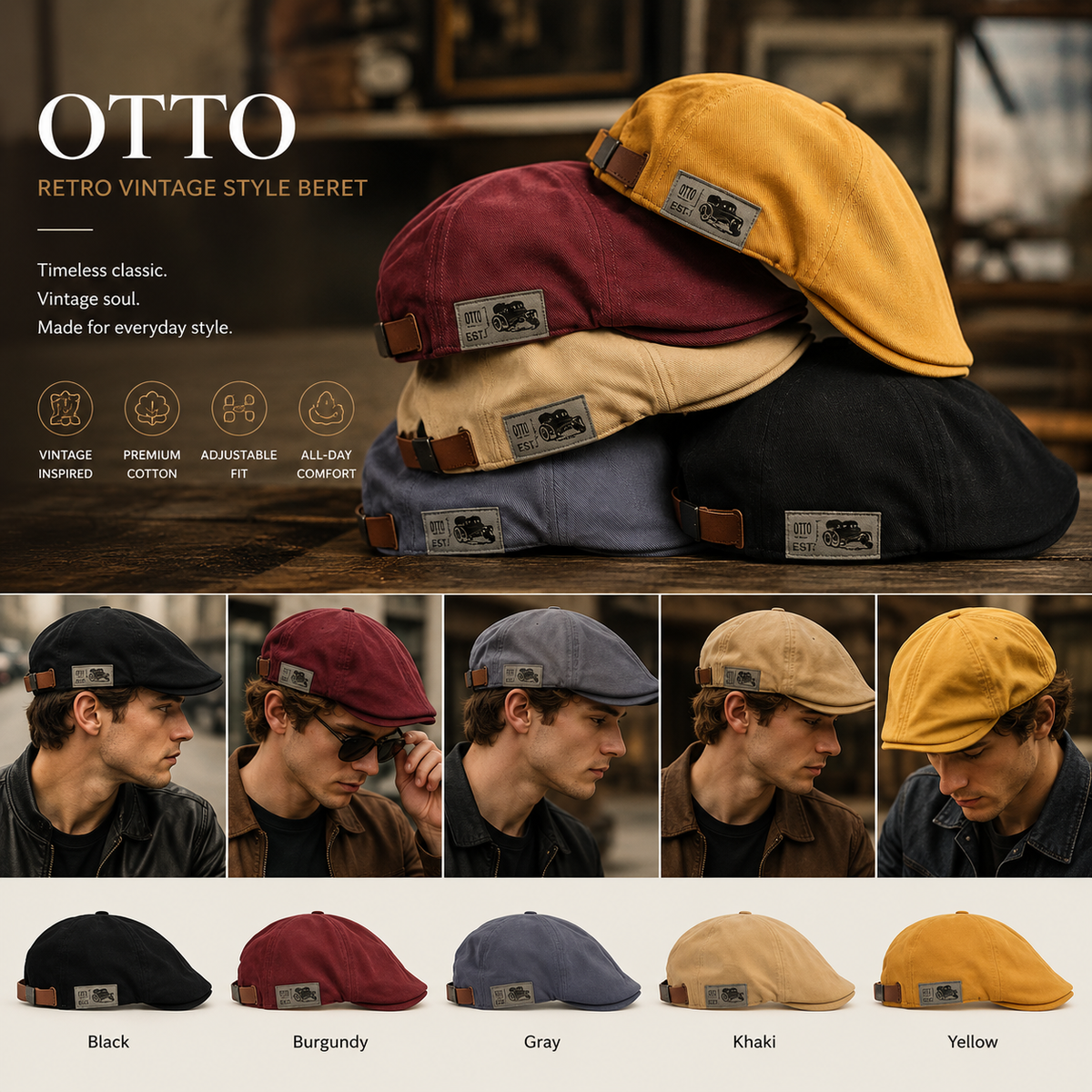 OTTO Retri Vintage Beret Classic